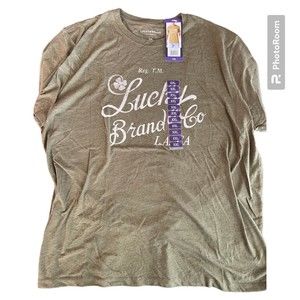 Lucky Brand Men's Lightweight Short Sleeve Graphic T-Shirt Size XXL Olive NEW